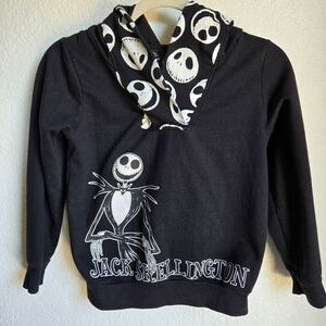 Disney Kids Nightmare Before Christmas Jack Skellington Hoodie Black M 7/8 EUC